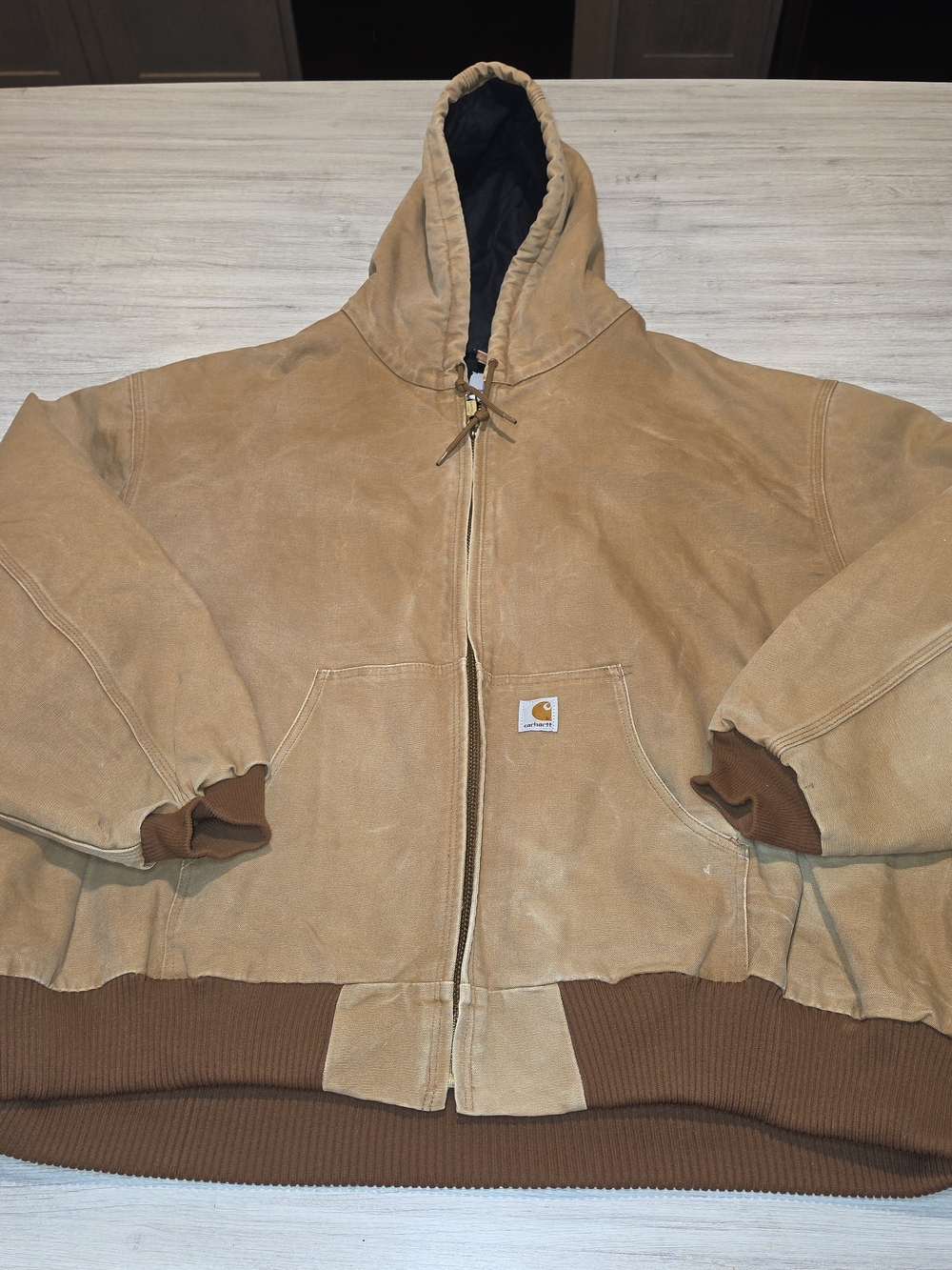 Vintage Y2K Carhartt Coat Full Zip Men's Tan And Brown Size 4xl 5xl